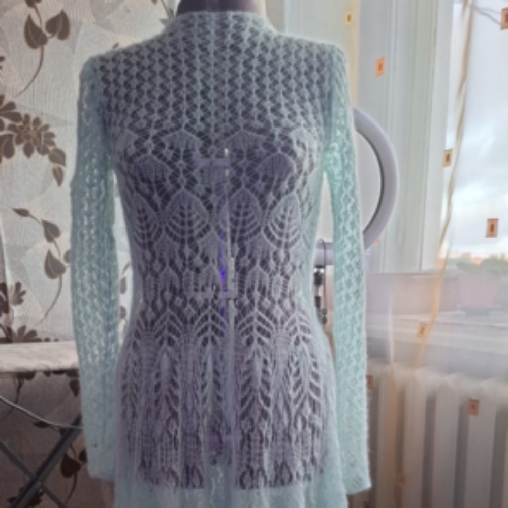 ONE OF A KIND HAND MADE KNITTED SILK MOHAIR DRESS - Picture 12 of 12